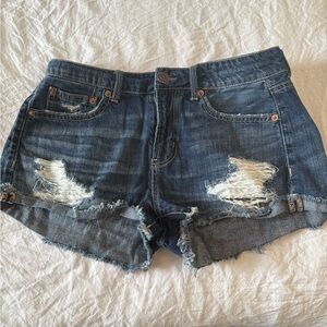 AMERICAN EAGLE Tom Girl Shortie Denim Distressed Women's Shorts size 4